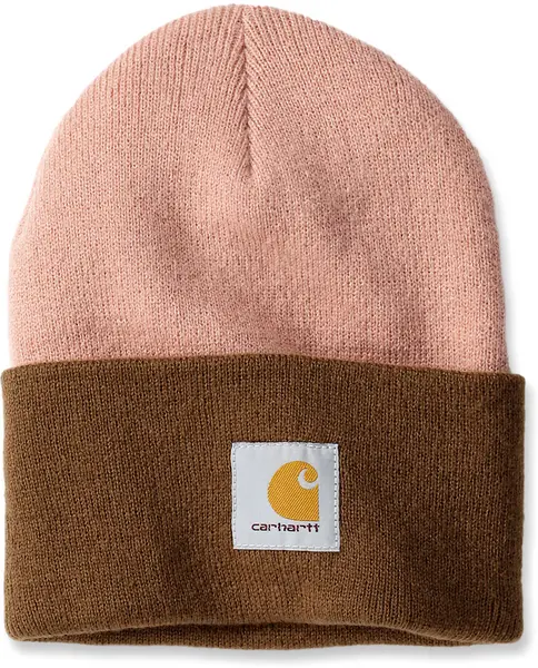 Image of Carhartt Knit Cuffed Two-Tone Beanie, pink-brown