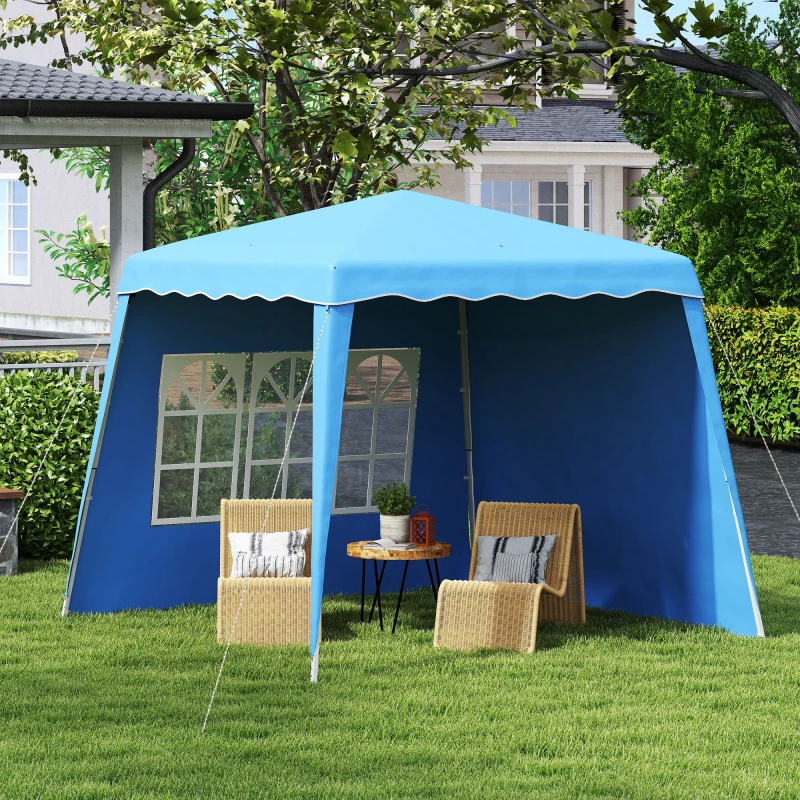 Image of Outsunny 2.4 X 2.4m UV50+ Pop Up Gazebo Canopy Tent With Carry Bag - Blue TJ Hughes 5063603025950