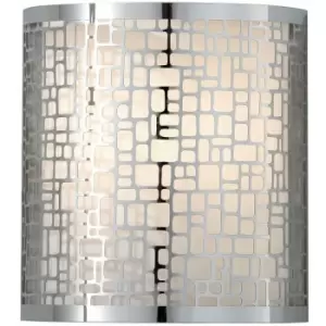 Image of Loops - Wall Light Laser Cut Metal Shade Off White Silk Inner Shade Chrome LED E14 60W