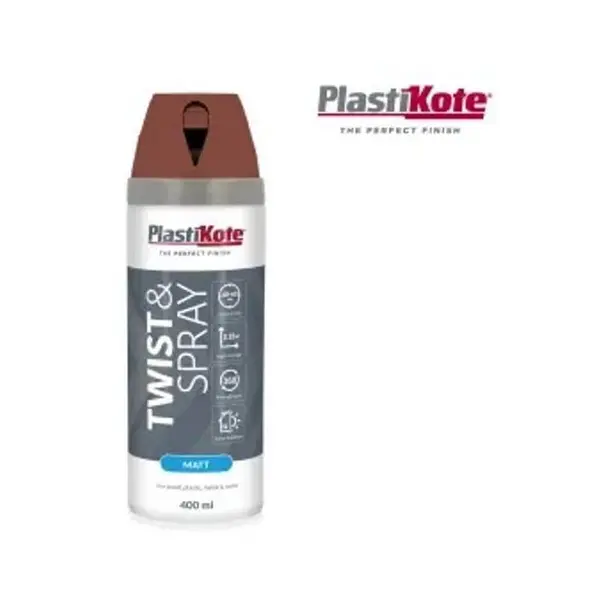 Image of PLASTIKOTE Plastikote - Twist & Spay Matt 400ml Pantile Red PKT23124 ZT2658705S
