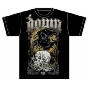 Image of Down Swamp Skull Mens T Shirt: Black Large