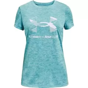 Image of Under Armour Armour Graphic Twist Big Logo Short Sleeve T-Shirt - Blue