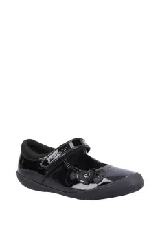 Image of Hush Puppies Black Rosanna Junior Patent Leather School Shoe