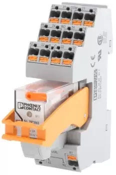 Image of Phoenix Contact, 230V ac Coil Non-Latching Relay DPDT, 2A Switching Current DIN Rail, 2903310