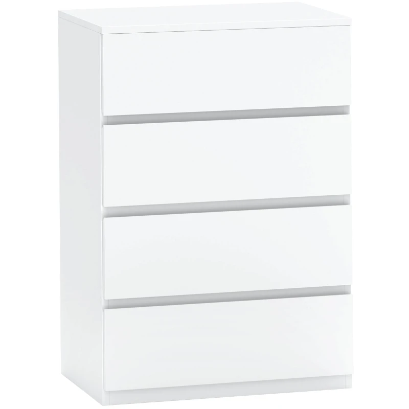 Image of HOMCOM Bedroom Chest of Drawers - 4 Drawers Dresser - Drawer Unit - White TJ Hughes 5061025091645