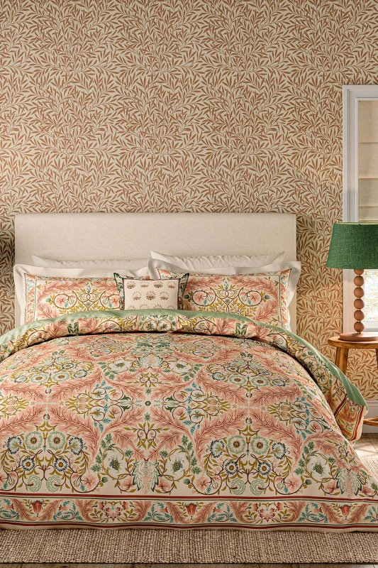 Image of Morris & Co Morris & Co 'Earthly Paradise' Cotton Duvet Cover Set Size: Double Multi Double Unisex 5016709713429