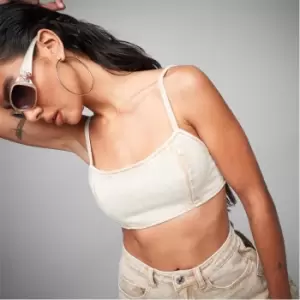 Image of Missguided Co Ord Strappy Denim Crop Top - Neutral
