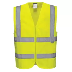 Image of Portwest Zip Front Class 2 Hi Vis Vest Yellow 2XL