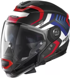 Image of Nolan N70-2 GT Spinnaker N-Com Helmet, black-white-blue, Size L, black-white-blue, Size L
