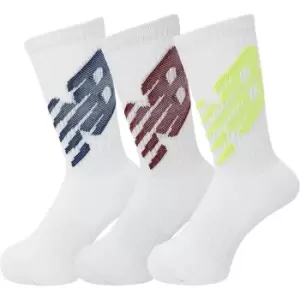 Image of New Balance Balance 3 Pack of Logo Crew Socks - White