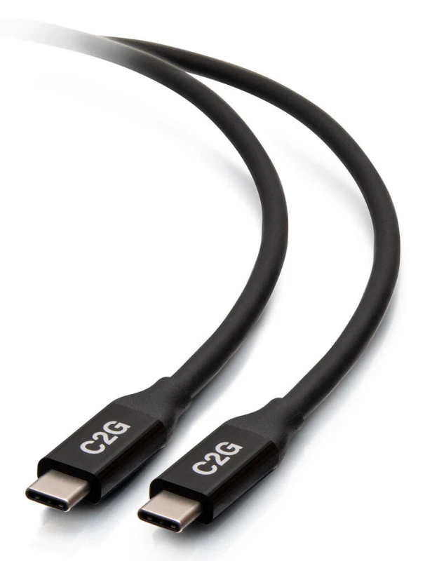 Image of C2G 2.5ft (0.8m) USB-C Male to USB-C Male Cable (20V 5A) - USB4 (40G