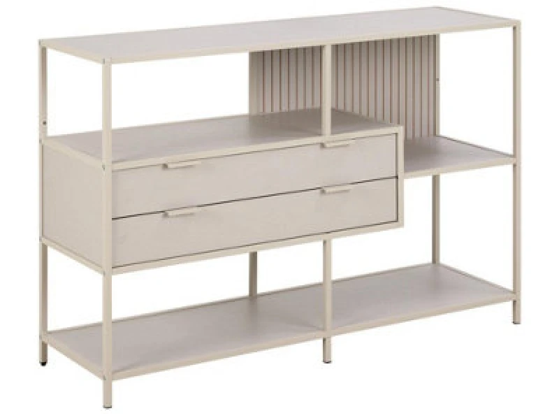 Image of Furniture To Go Seaford Grey Storage Unit With 2 Drawers And 3 Shelves