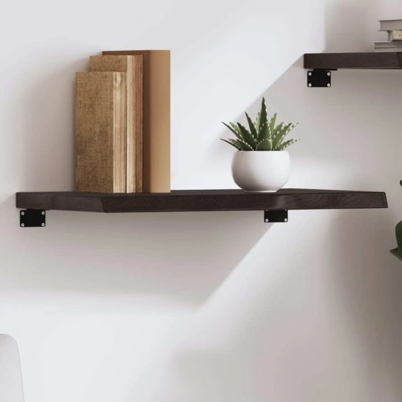 Image of VIDAXL Vidaxl - Wall Shelf Dark Brown 60x40x(2-4) cm Treated Solid Wood Oak 8720845814892