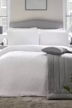Image of 'Jeneva' Hotel Chic Textured Duvet Cover Set