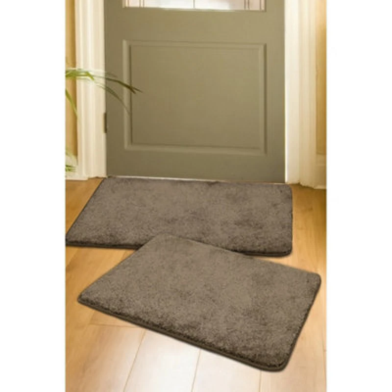 Image of Melrose Relay Classic Mixed Fibres Latte Indoor Area Mats 050/080Cm 2-Pack
