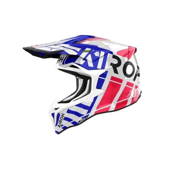 Image of Airoh Strycker Brave Blue Red Offroad Helmet Size L