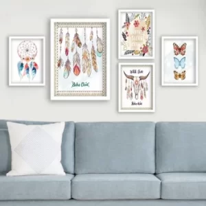 Image of SET_116 Multicolor Decorative Framed Painting (5 Pieces)