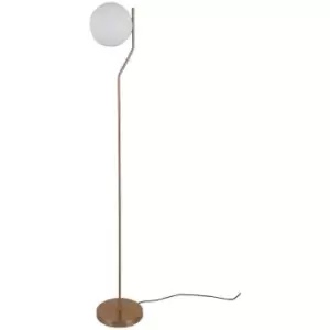 Image of Italux Carimi - Modern Floor Lamp Honey Brass 1 Light with White Shade, E27