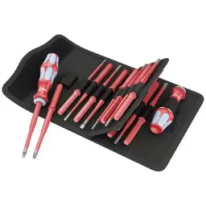 Image of Wera Kraftform Kompakt VDE Stainless 17 extra slim 1 VDE Screwdriver set 17 Piece Phillips, Pozidriv, TORX, Slot