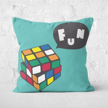 Image of Solving Rubik's Cube Fun + Repeat Pattern Square Cushion - 50x50cm - Soft Touch