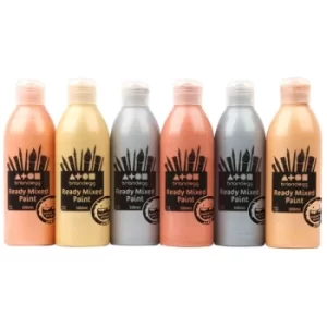 Image of Brian Clegg Metallic Ready Mix Paint 6 Assorted Colours 6 x 300ml