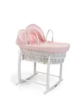 Image of Clair De Lune Waffle Pink Wicker & Deluxe Stand White, Pink