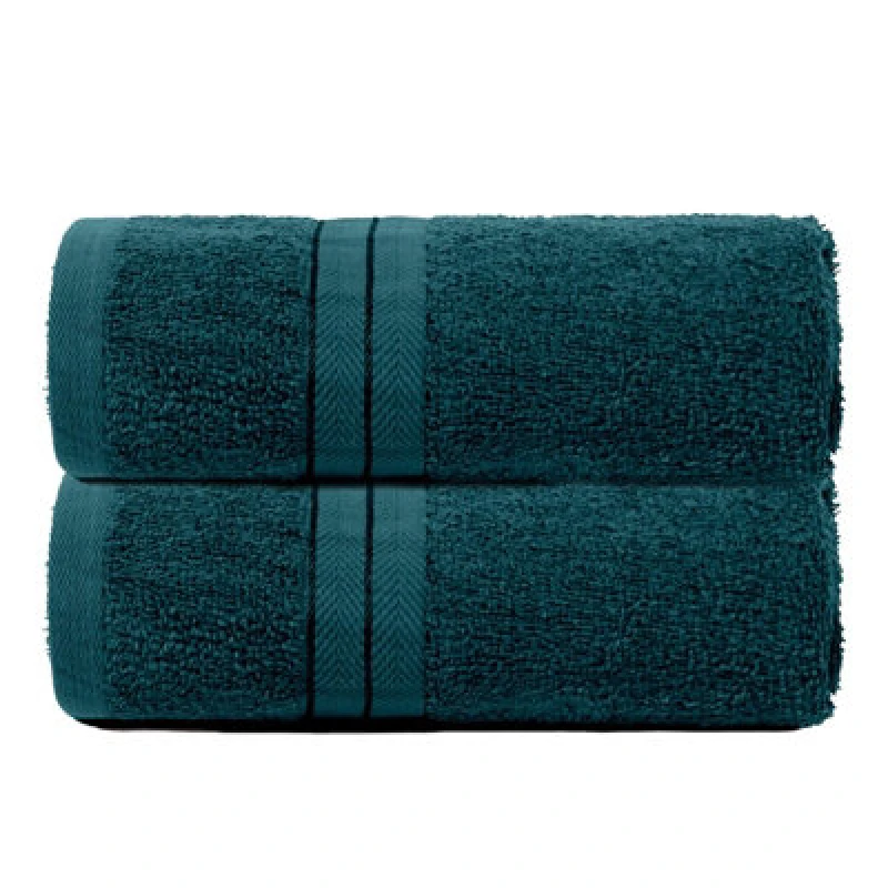 Image of OHS OHS 2 Pack of 100% Cotton Bathroom Hand Towel in Teal Teal Hand Towel Unisex 5027434202706
