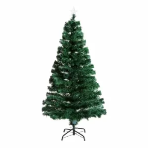 Image of Green Pre Lit Fibre Optic Artificial Christmas Tree 150cm
