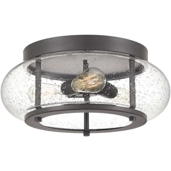 Image of Elstead - Trilogy 3 Light Flush Mount, Old Bronze, E27