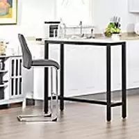 Image of Homcom Bar Table with Adjustable Pads Black, White