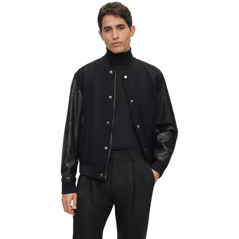 Image of Boss Mens Motiver1 Aviator Jacket Black male 38 (48)