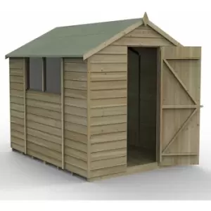Image of Forest Garden - 8' x 6' Forest 4Life 25yr Guarantee Overlap Pressure Treated Apex Wooden Shed (2.43m x 1.99m) - Pressure Treated