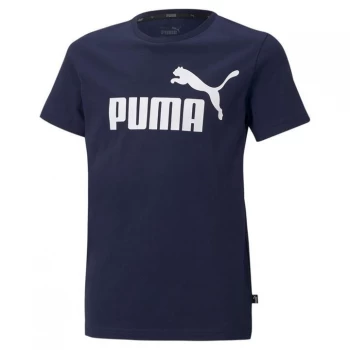 Image of Puma No1 Logo T Shirt - Navy/White