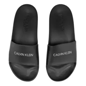 Image of Calvin Klein Logo Slides Junior - Black
