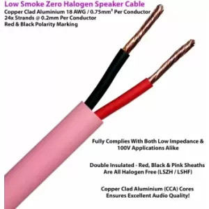 Image of Loops - 100m (330 ft) Low Smoke Speaker Cable - 18AWG 0.75mm 6A - cca lszh 100V Double Insulated
