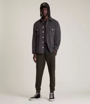 Image of AllSaints Mens Raven Cuffed Slim Sweatpants, Gunmetal Grey, Size: XL