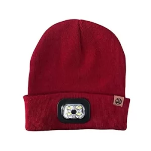 Image of Six Peaks LED Lighted Beanie Hat Wine Red