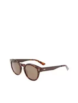 Image of Calvin Klein Round Sunglasses - Brown Havana