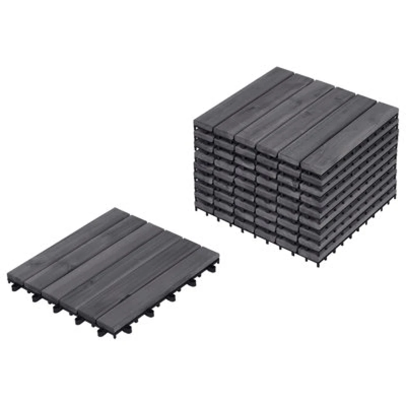 Image of Beliani Outdoor Flooring Accettura Certified Acacia Wood Grey