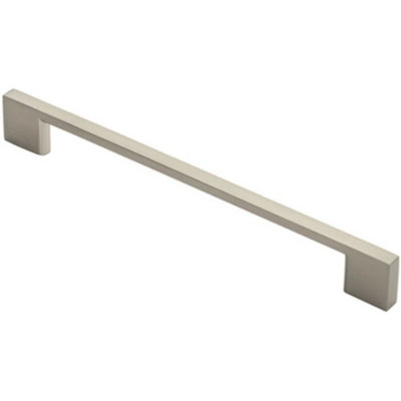 Image of Loops Slim D Shape Pull Handle 220 x 8.5mm 192mm Fixing Centres Satin Nickel Metallics unisex