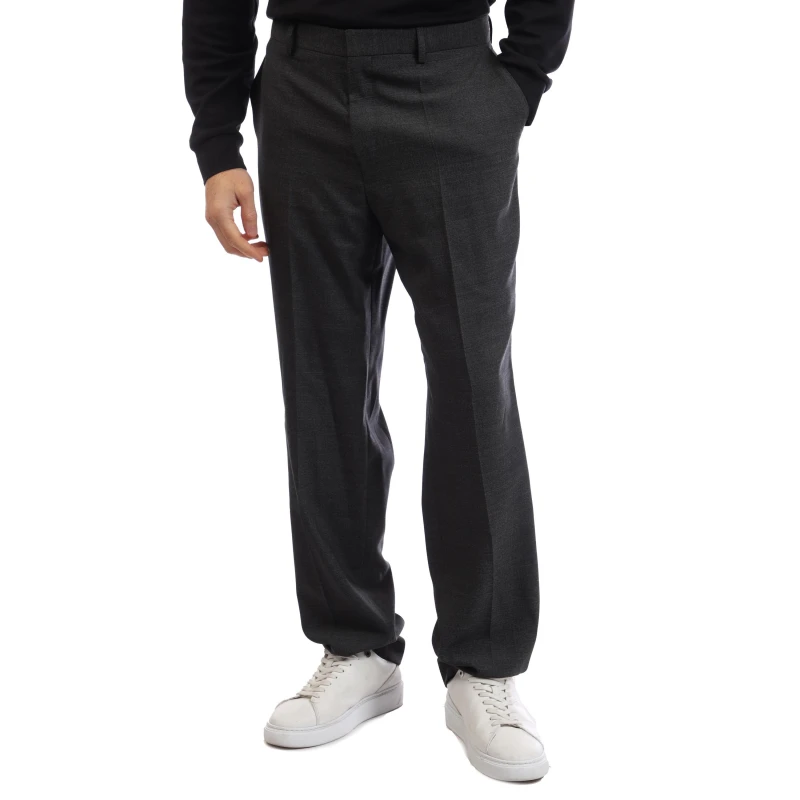 Image of Boss Mens Leon Mm Straight Leg Trousers Dark Grey male 32