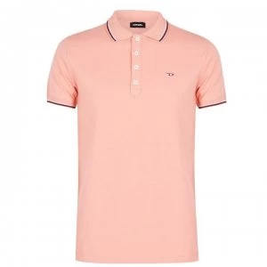 Image of Diesel Tipped Polo Shirt - Peach 3BB
