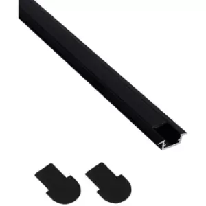 Image of Moderix - Aluminium Profile Recessed Black 2m for LED Light Strip with Black Cover - Pack of 1