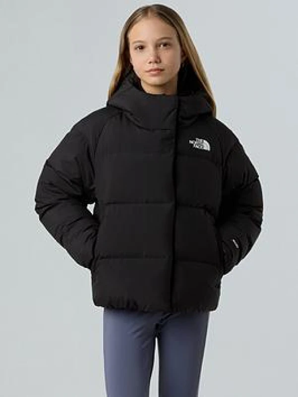 Image of The North Face Kids Down Hooded Short Puffer Jacket TNF Black JK3 female XS