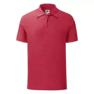 Image of Fruit Of The Loom Mens Iconic Pique Polo Shirt (S) (Heather Red)