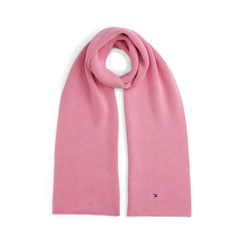 Image of Tommy Hilfiger Kids Small Flag Knitted Scarf Mystic Pink THC unisex Junior
