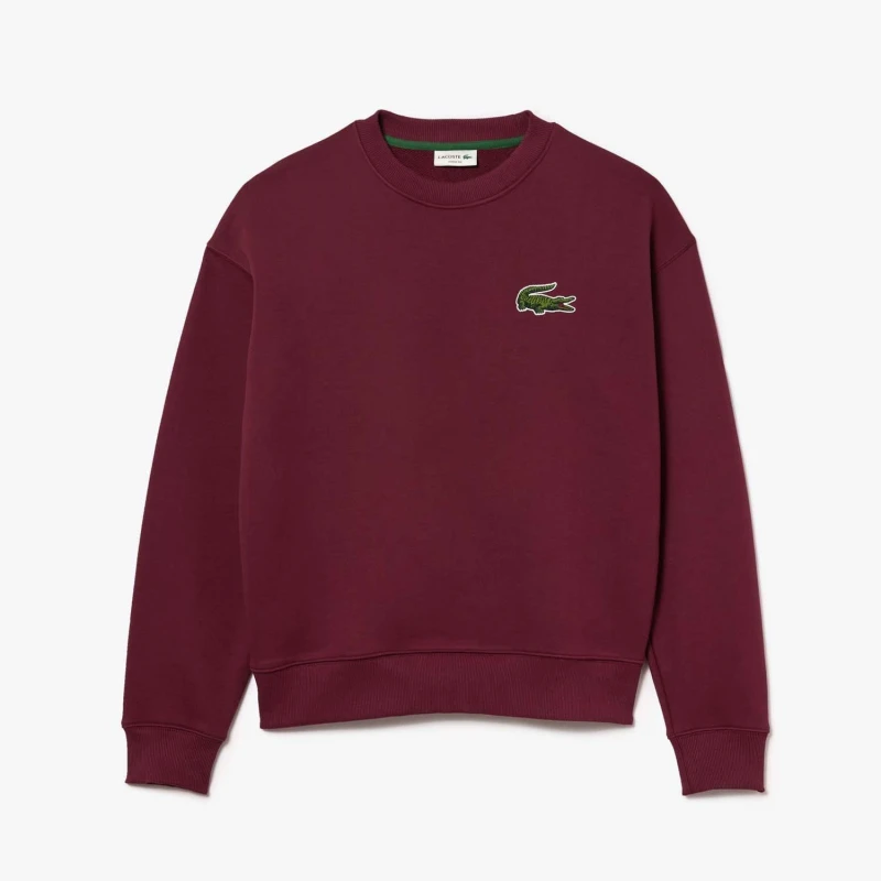 Image of Lacoste Loose-Fit Fleece Sweatshirt Red male 2XS