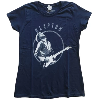 Image of Eric Clapton - Vintage Photo Womens Medium T-Shirt - Blue