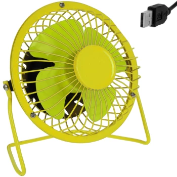Image of USB Fan Made of Metal Ø 13.5cm Yellow / Green