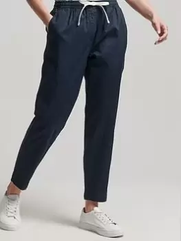 Image of Superdry Studios Linen Jogger - Eclipse Navy, Blue, Size 8, Women